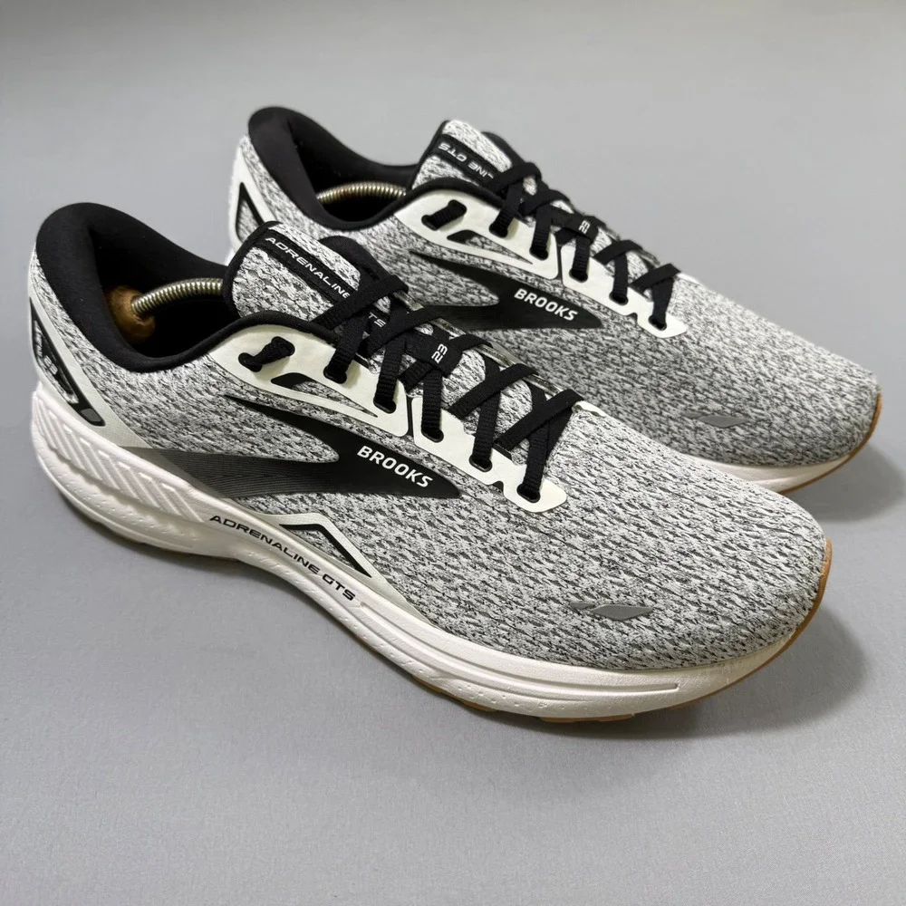 Brooks Adrenaline GTS 23 Running Shoes Mens 13 Grey White Excellent 1103911D113